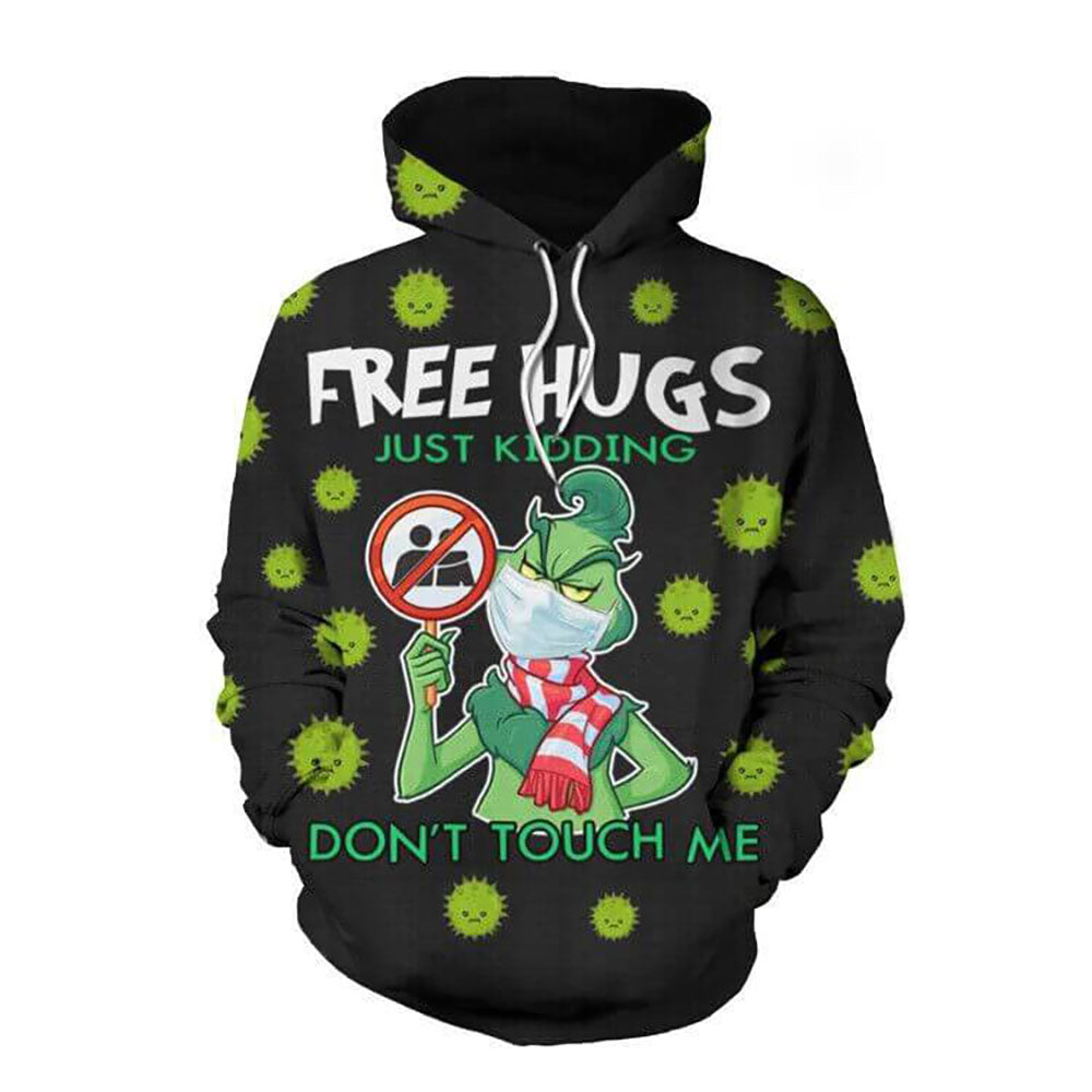 The Grinch With Mask 3d Hoodie Grinch Hate People - Hoodie - OwlsMatrix