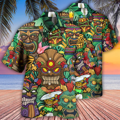 Tiki With Tropical Style - Hawaiian Shirt - Owls Matrix LTD