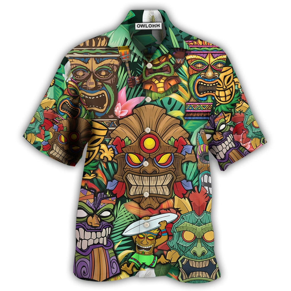Hawaiian Shirt / Adults / S Tiki With Tropical Style - Hawaiian Shirt - Owls Matrix LTD
