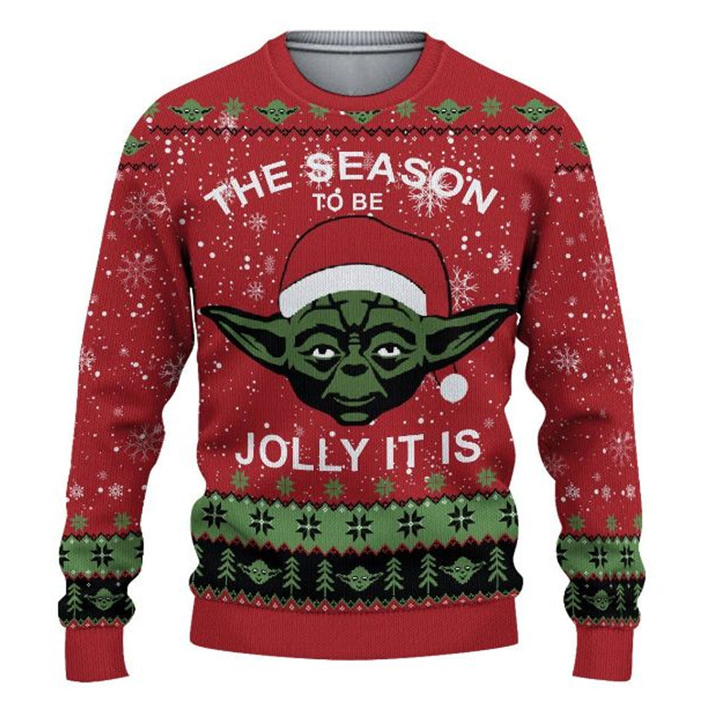 Christmas Star Wars The Mandalorian Starwars The Season To Be Jolly It Is - Sweater - Ugly Christmas Sweaters