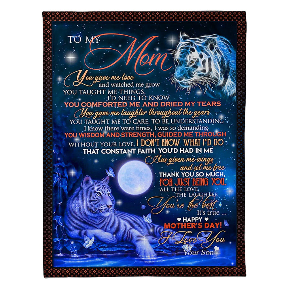50" x 60" Tiger Love Big Hug From Daughter - Flannel Blanket - Owls Matrix LTD