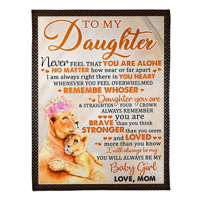 50" x 60" Tiger Never Feel That U Are Alone Mom To Daughter - Flannel Blanket - Owls Matrix LTD