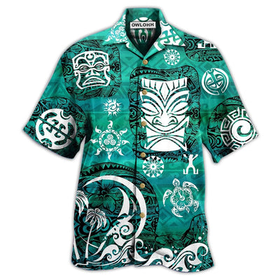 Hawaiian Shirt / Adults / S Tiki Love Turtle Geen - Hawaiian Shirt - Owls Matrix LTD