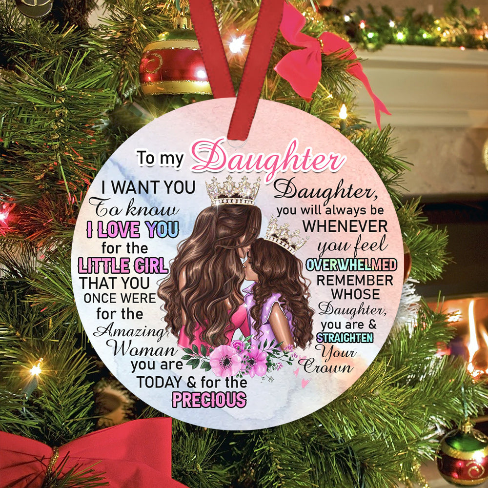 Family To Daughter Lover Style - Circle Ornament - Owls Matrix LTD