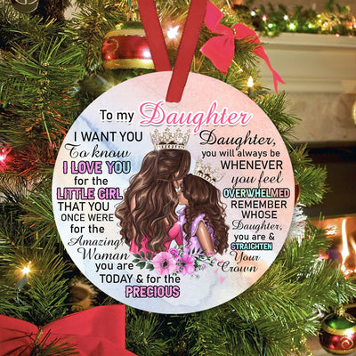 Family To Daughter Lover Style - Circle Ornament - Owls Matrix LTD