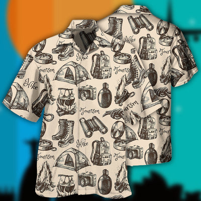 Hiking Gear Vintage Tourism - Hawaiian Shirt - Owls Matrix LTD