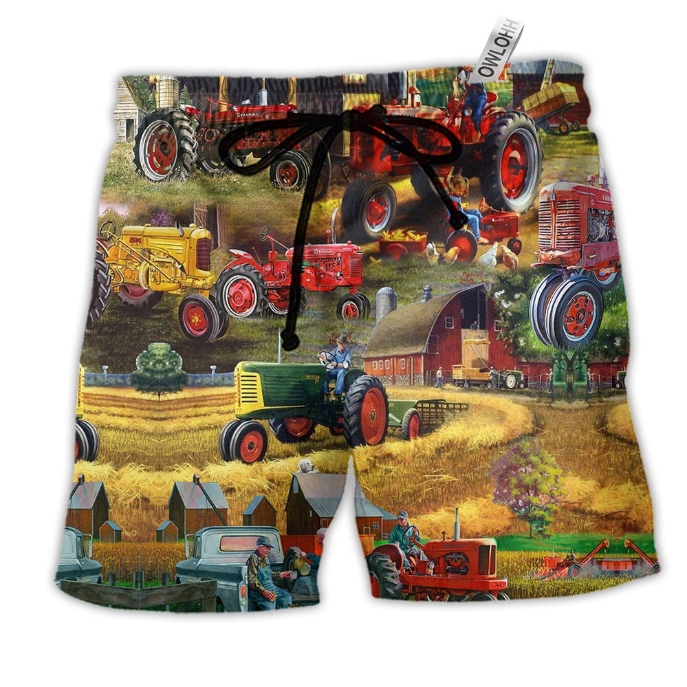 Beach Short / Adults / S Tractor Just One More Tractor I Promise - Beach Short - Owls Matrix LTD