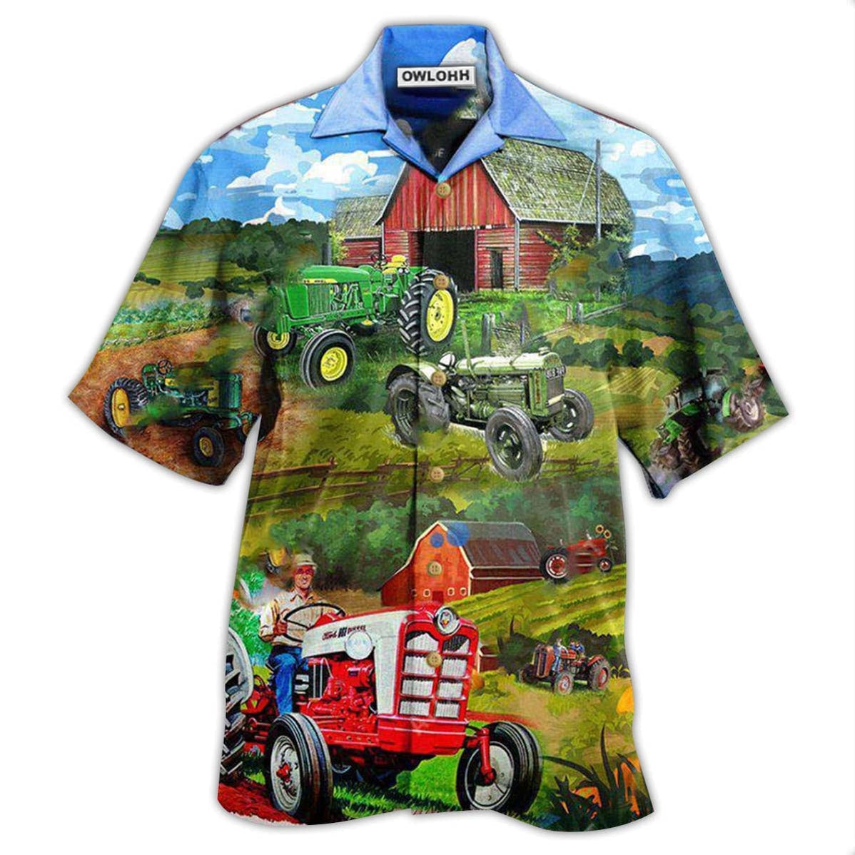 Hawaiian Shirt / Adults / S Tractor Keep Calm And Drive A Tractor - Hawaiian Shirt - Owls Matrix LTD