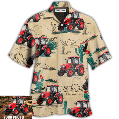 Hawaiian Shirt / Adults / S Tractor On The Desert Basic Style Custom Photo - Hawaiian Shirt - Owls Matrix LTD