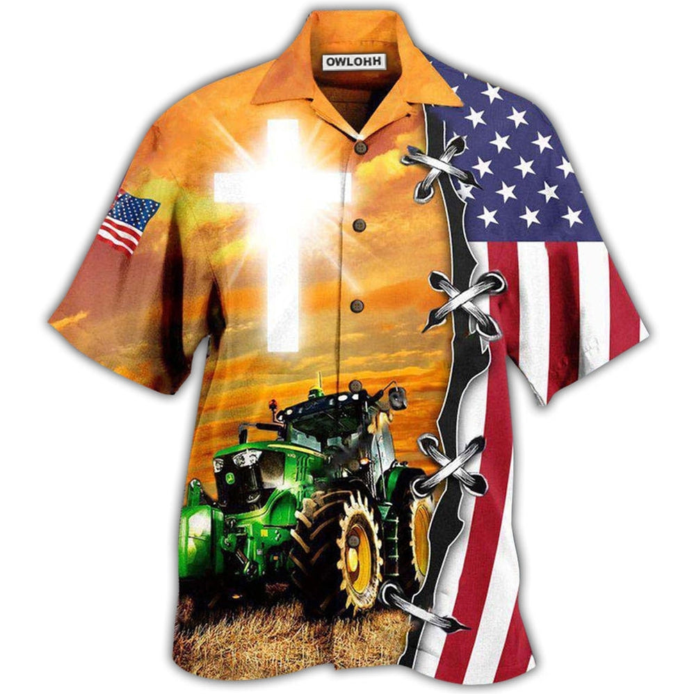 Hawaiian Shirt / Adults / S Tractor Proud To Be A Farmer - Hawaiian Shirt - Owls Matrix LTD