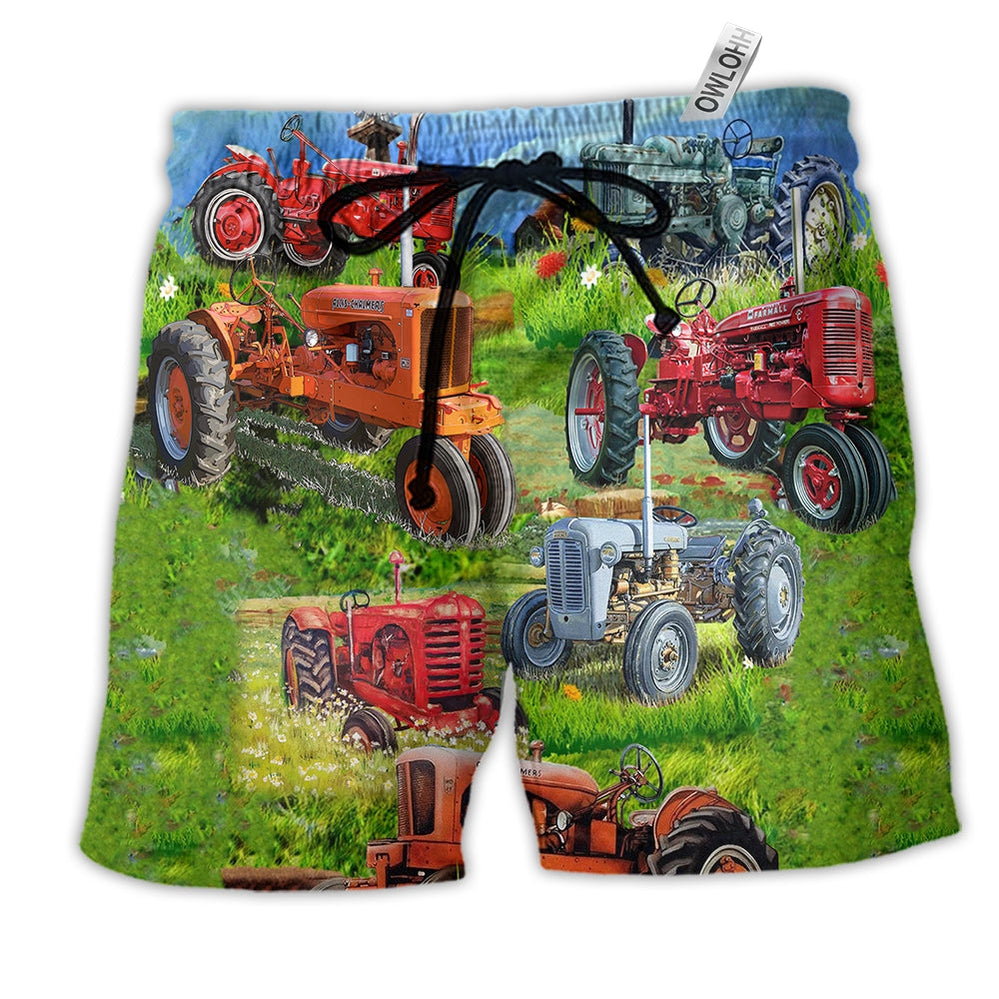 Beach Short / Adults / S Tractor Real Men Drive Tractors - Beach Short - Owls Matrix LTD