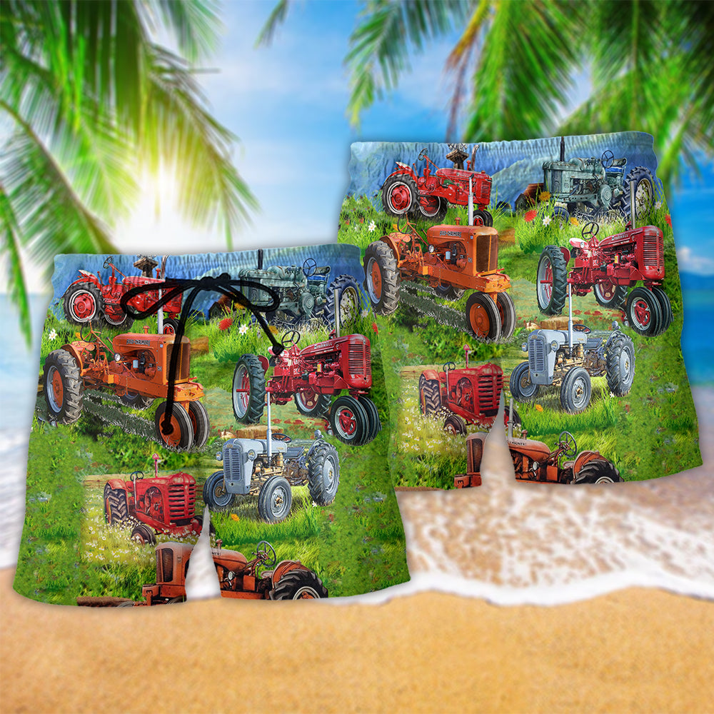Tractor Real Men Drive Tractors - Beach Short - Owls Matrix LTD