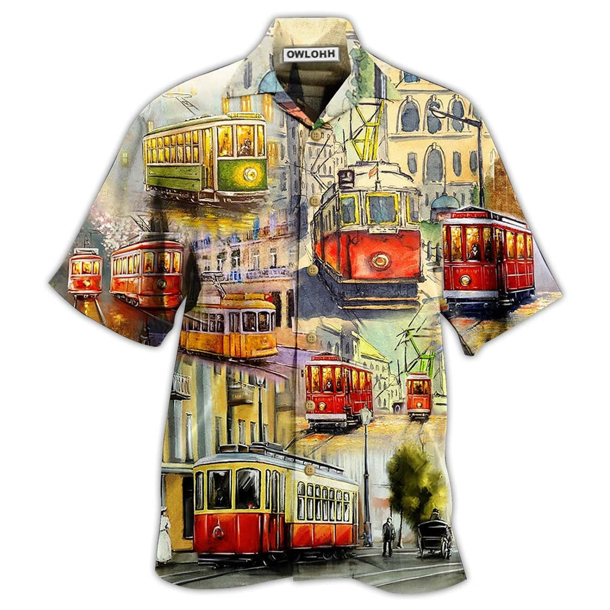 Hawaiian Shirt / Adults / S Train Love City - Hawaiian Shirt - Owls Matrix LTD