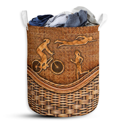 Triathlon Rattan Texture Happy Life - Laundry Basket - Owls Matrix LTD