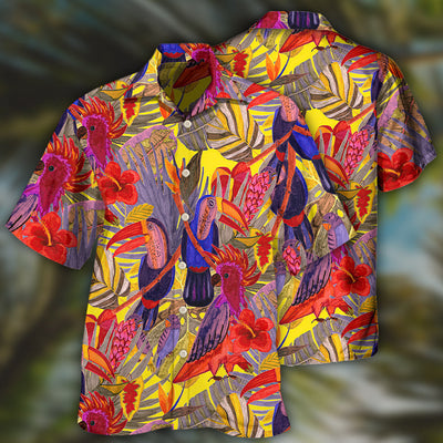 Parrot Tropical Birds Color - Hawaiian Shirt - Owls Matrix LTD