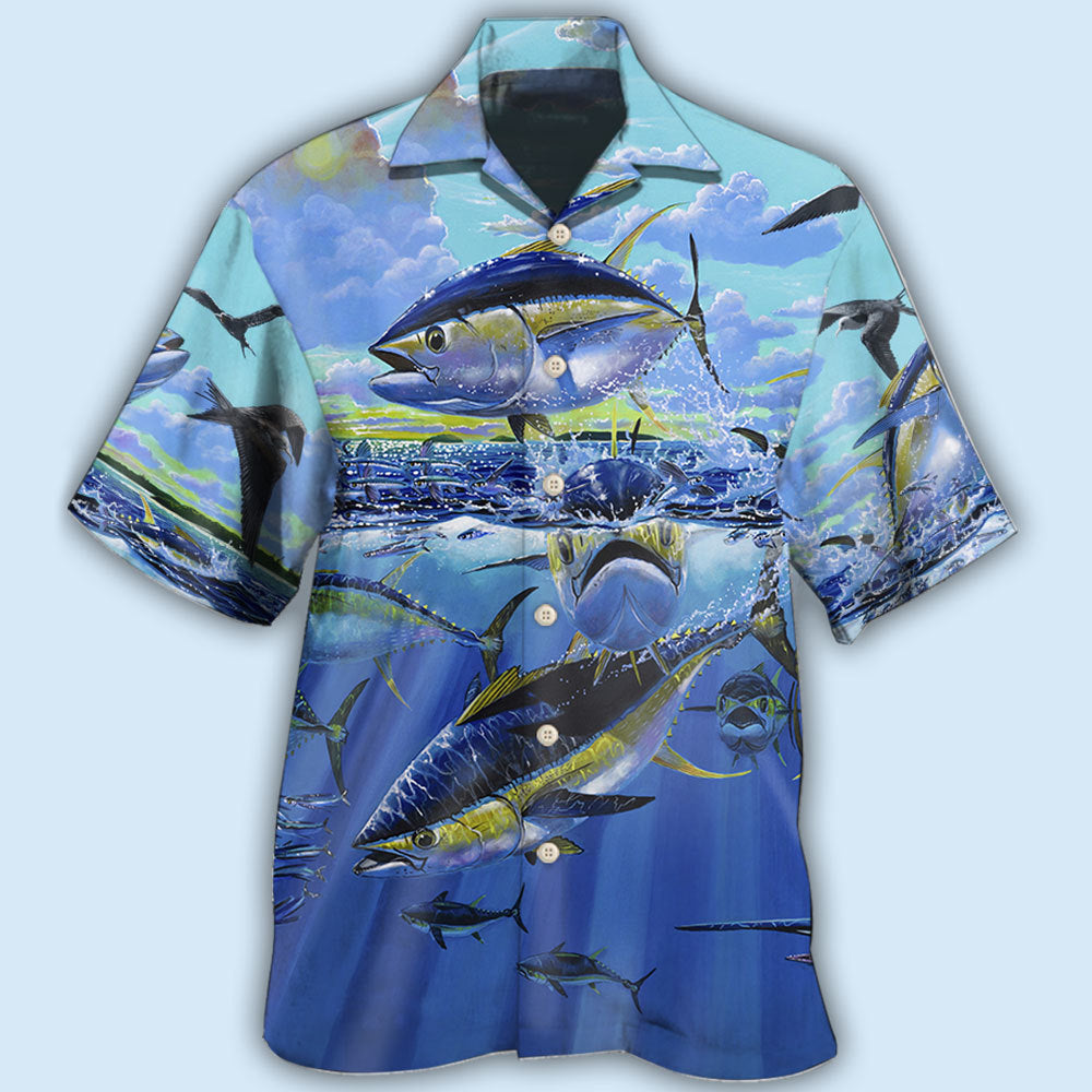 Fishing Tuna Fishing Blue Sky Ocean - Hawaiian Shirt - Owls Matrix LTD