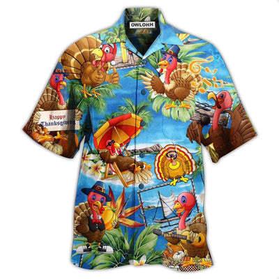 Hawaiian Shirt / Adults / S Turkey Happy Thanksgiving - Hawaiian Shirt - Owls Matrix LTD