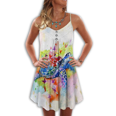 Turtle Love Ocean Colorful Style - Summer Dress - Owls Matrix LTD
