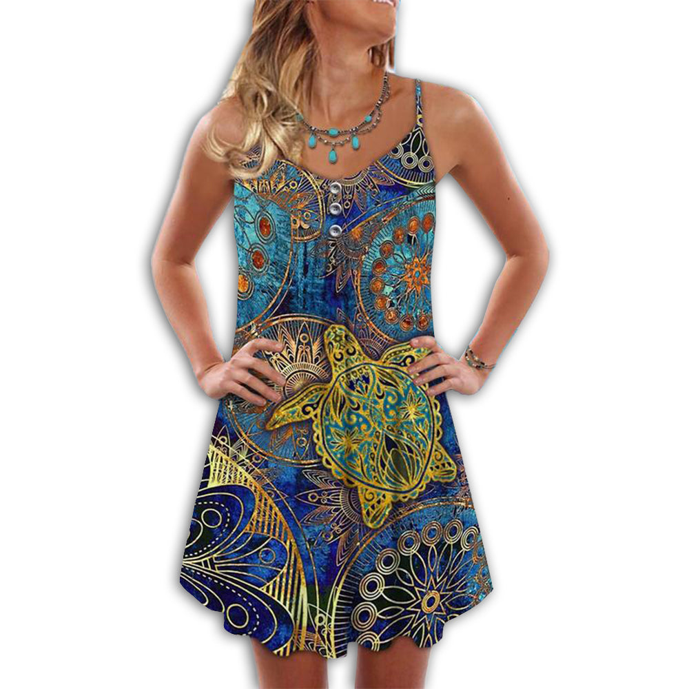 Turtle Mandala Color Style - Summer Dress - Owls Matrix LTD
