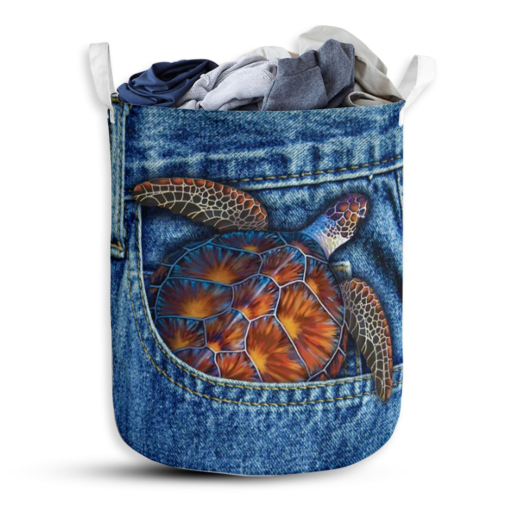 Turtle Jean Pocket Style - Laundry Basket - Owls Matrix LTD
