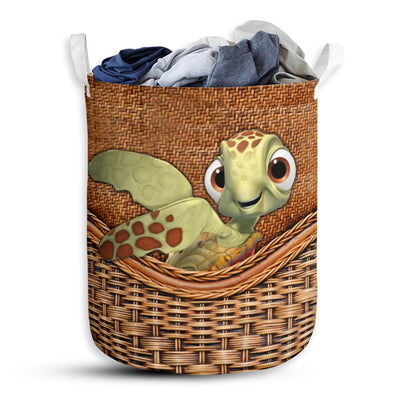 Turtle Rattan Texture So Cute - Laundry Basket - Owls Matrix LTD