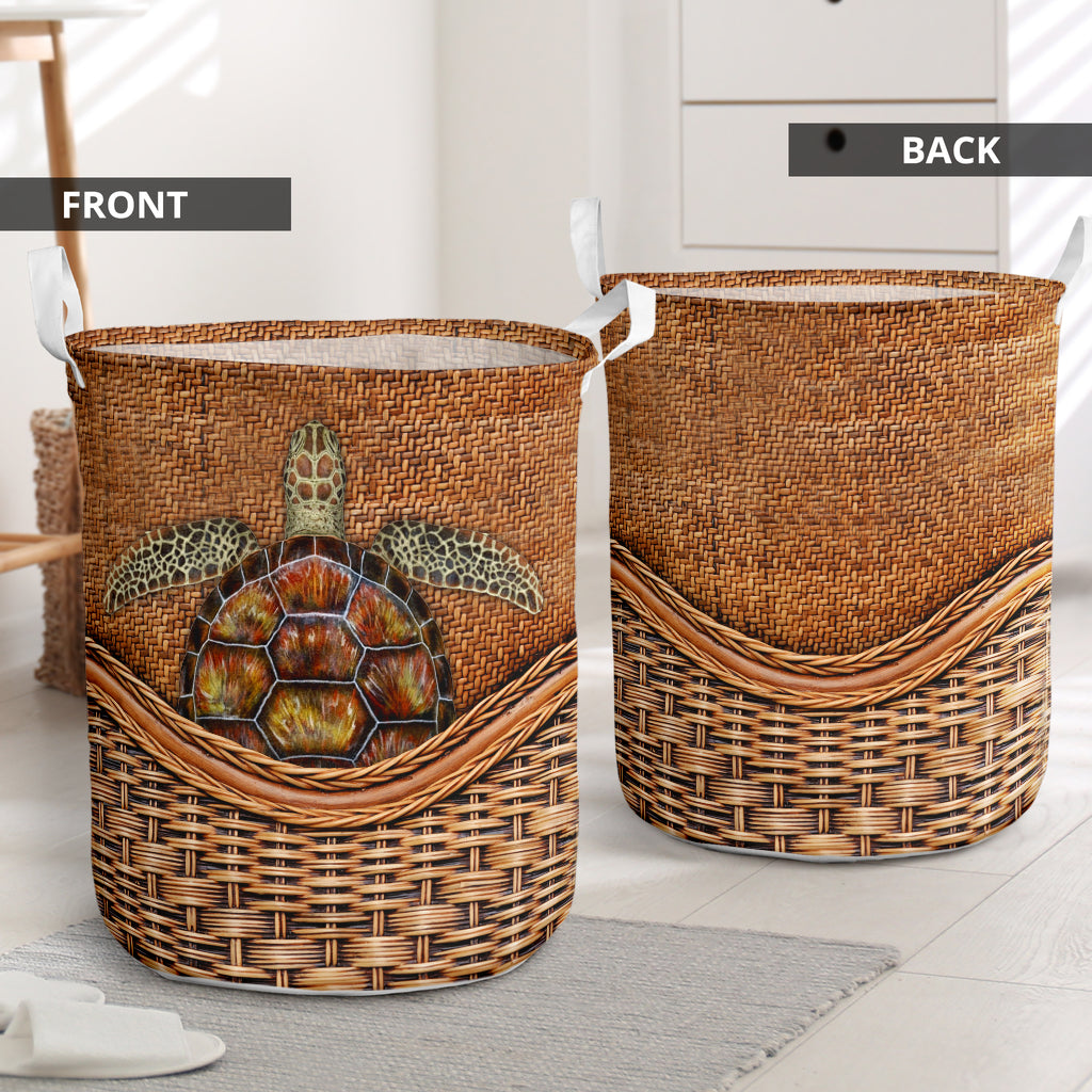 Turtle Rattan Texture Cool Style - Laundry Basket - Owls Matrix LTD