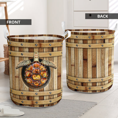 Turtle Wooden Barrel - Laundry Basket - Owls Matrix LTD