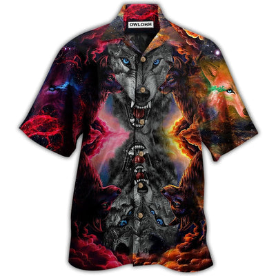 Hawaiian Shirt / Adults / S Wolf Loves Darkness Love Galaxy Sky - Hawaiian Shirt - Owls Matrix LTD