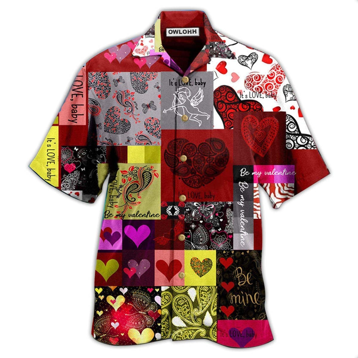Hawaiian Shirt / Adults / S Valentine Beautiful Heart Paisley - Hawaiian Shirt - Owls Matrix LTD