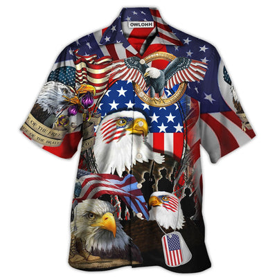 Hawaiian Shirt / Adults / S Veteran A True Hero Is Measured By Strength Of His Heart With Eagle - Hawaiian Shirt - Owls Matrix LTD