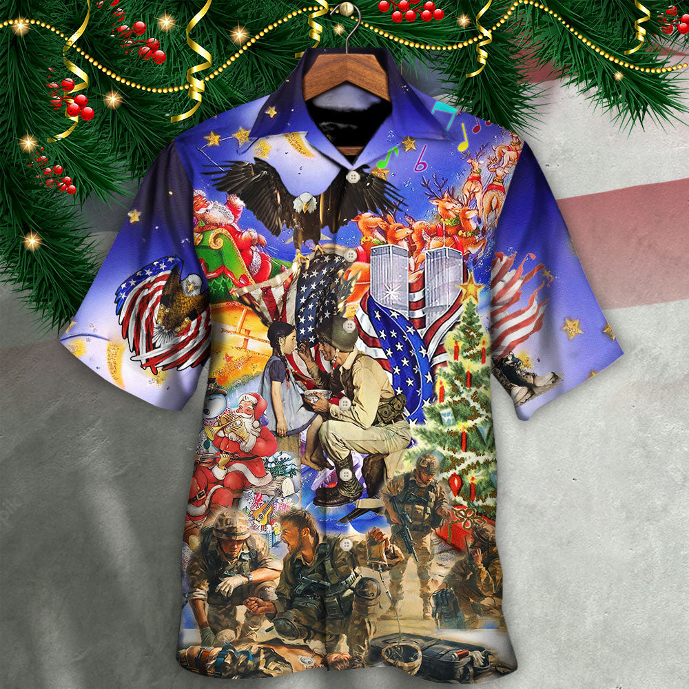 Veteran Christmas Merry Christmas Twinkle Style - Hawaiian Shirt - Owls Matrix LTD