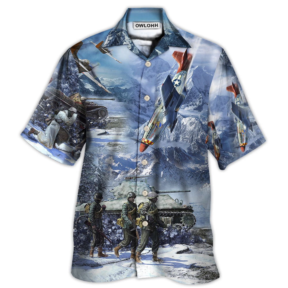 Hawaiian Shirt / Adults / S Veteran Only The Dead Have Seen The End Of War With Ice Snow - Hawaiian Shirt - Owls Matrix LTD
