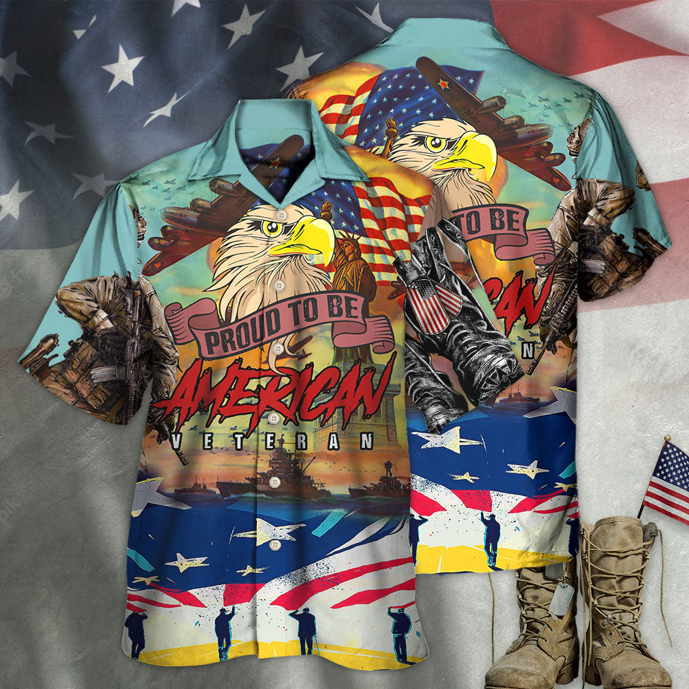 Veteran Proud To Be An American Freedom And Eagle Style - Hawaiian Shirt - Owls Matrix LTD