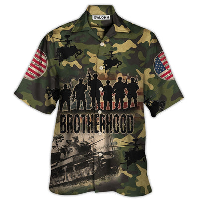 Hawaiian Shirt / Adults / S Veteran Thanks For Your Brave Veteran Brotherhood - Hawaiian Shirt - Owls Matrix LTD
