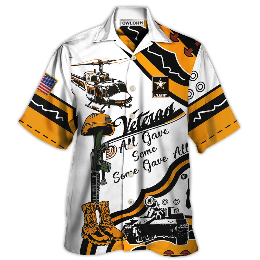 Hawaiian Shirt / Adults / S Veteran Us Army All Gave Some Some Gave All Yellow So Proud - Hawaiian Shirt - Owls Matrix LTD