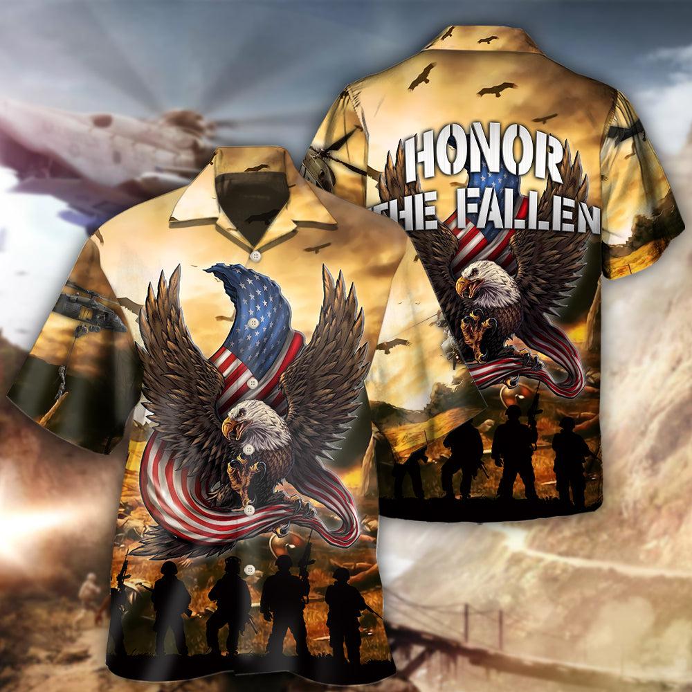 Veteran Honor The Fallen With Eagle - Hawaiian shirt - Owls Matrix LTD