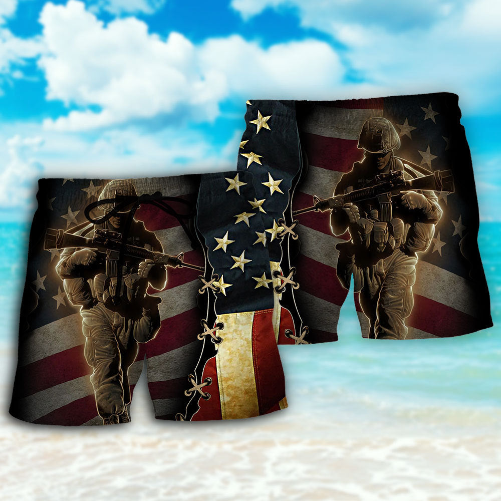 Veteran US Flag America - Beach Short - Owls Matrix LTD