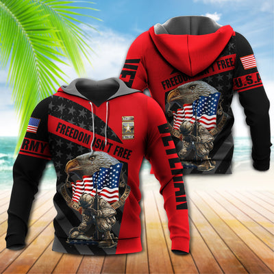 Veteran Army Never Forget Memory With Eagle - Hoodie - Owls Matrix LTD