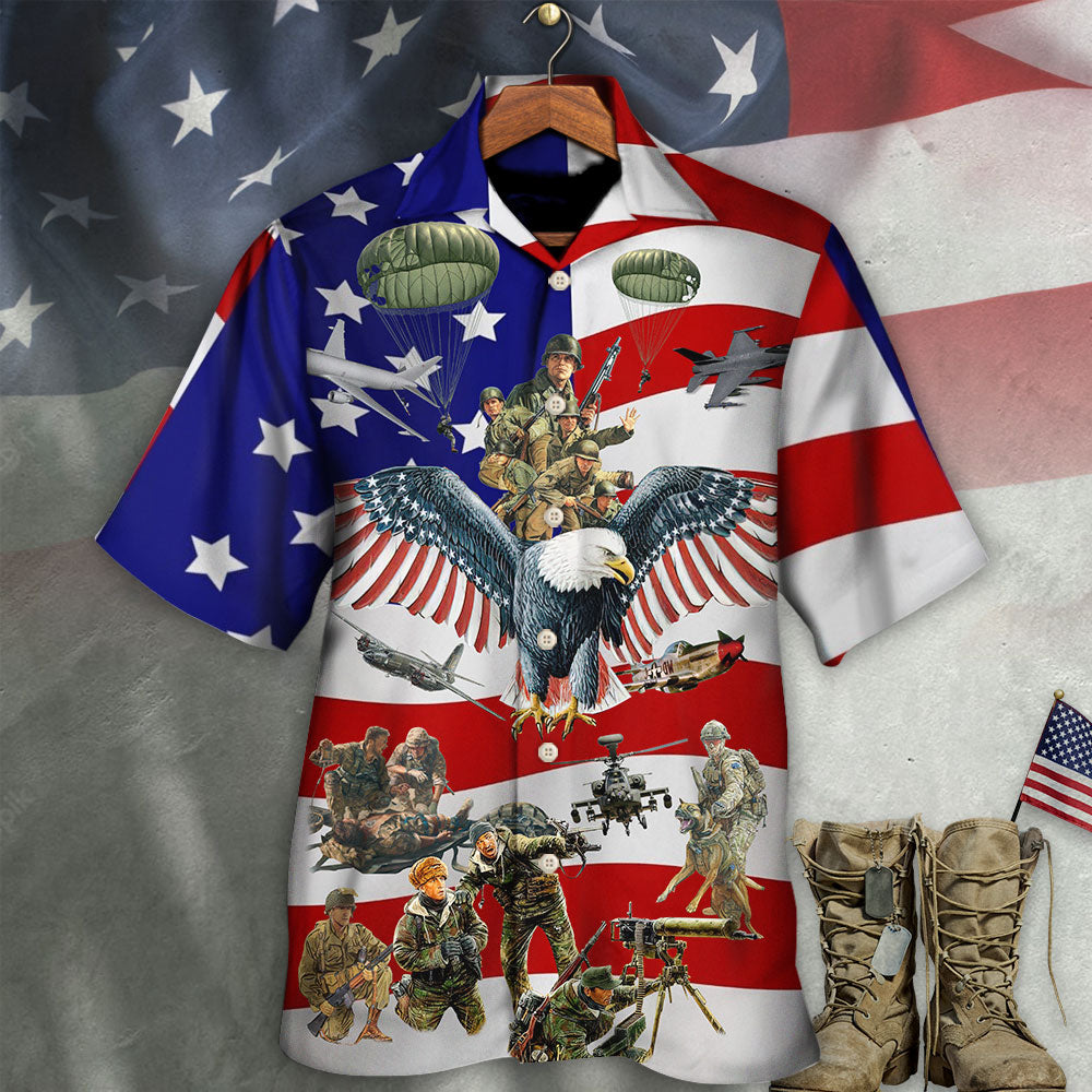 Veteran We Always Remember You With Flag Background - Hawaiian Shirt - Owls Matrix LTD