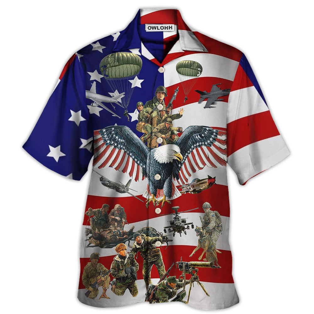 Hawaiian Shirt / Adults / S Veteran We Always Remember You With Flag Background - Hawaiian Shirt - Owls Matrix LTD