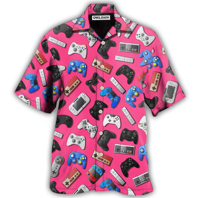 Hawaiian Shirt / Adults / S Game A Pink Video Game So Fun - Hawaiian Shirt - Owls Matrix LTD