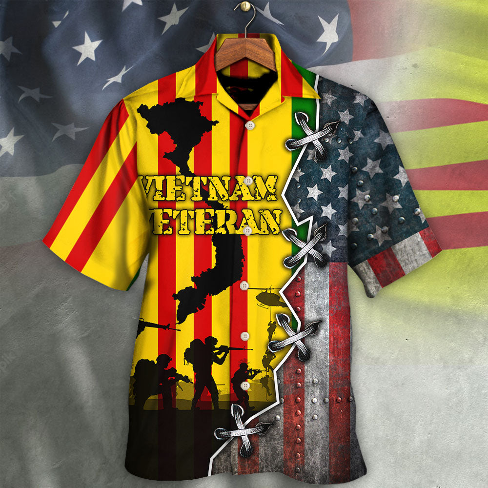 Veteran Vietnam Veteran I Love Freedom With Flag Style - Hawaiian Shirt - Owls Matrix LTD