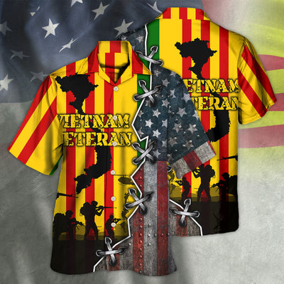 Veteran Vietnam Veteran I Love Freedom With Flag Style - Hawaiian Shirt - Owls Matrix LTD