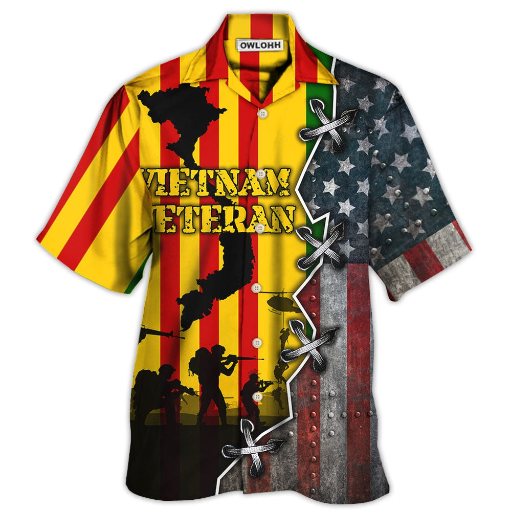 Hawaiian Shirt / Adults / S Veteran Vietnam Veteran I Love Freedom With Flag Style - Hawaiian Shirt - Owls Matrix LTD