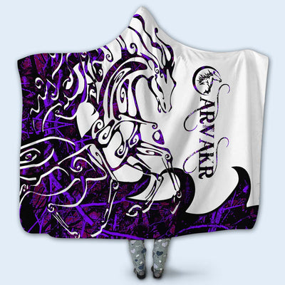 Viking Arvakr Legend Purple And White Style - Hoodie Blanket - Owls Matrix LTD