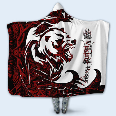 Viking Bear Legend Red And White Cool Style - Hoodie Blanket - Owls Matrix LTD