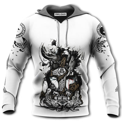 Unisex Hoodie / S Viking Blood White Style - Hoodie - Owls Matrix LTD