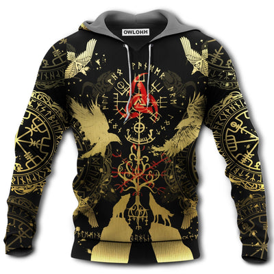 Unisex Hoodie / S Viking Blood With Black Yellow and Red - Hoodie - Owls Matrix LTD