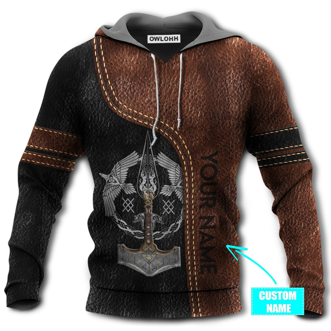 Unisex Hoodie / S Viking Blood With Brown and Black Personalized - Hoodie - Owls Matrix LTD