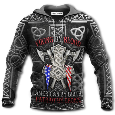 Unisex Hoodie / S Viking By Blood Amazing American - Hoodie - Owls Matrix LTD